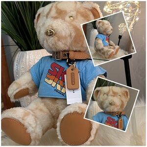 COACH Ski Bear Collectible in Signature Shearling Tan/Multi, NWT